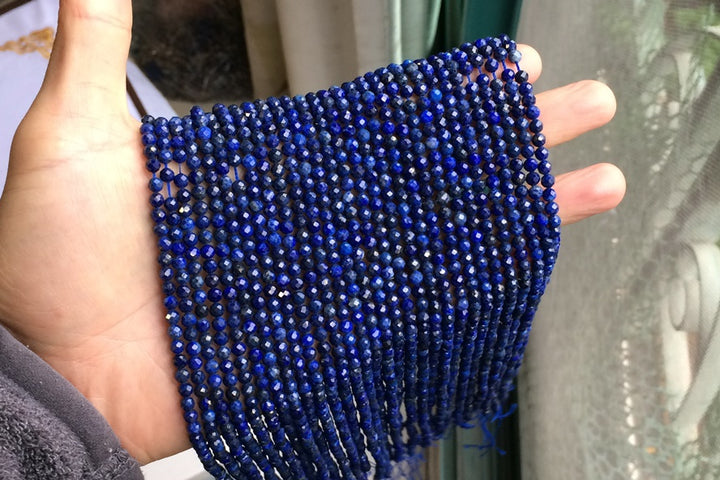 Lapis Lazuli - Round faceted- beads supplier