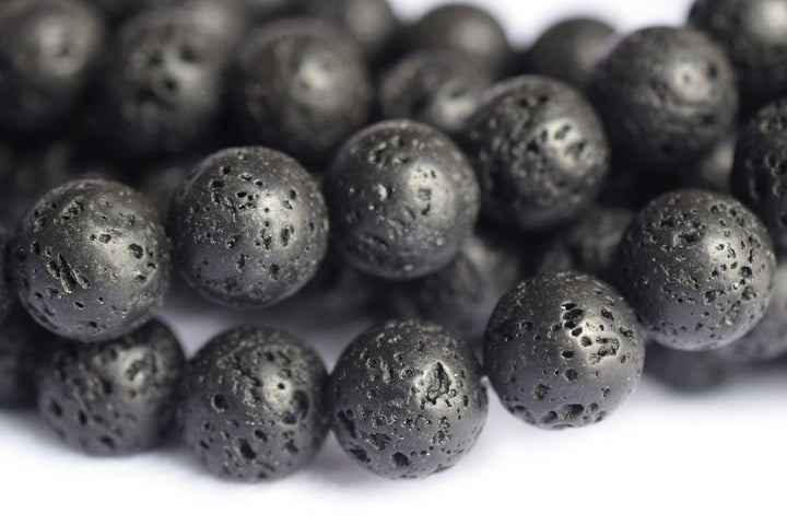 15.5" 6mm/8mm/10mm/12mm/14mm black Lava Round Gemstone beads