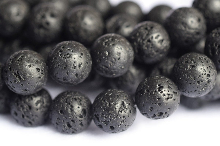 15.5" 6mm/8mm/10mm/12mm/14mm black Lava Round Gemstone beads