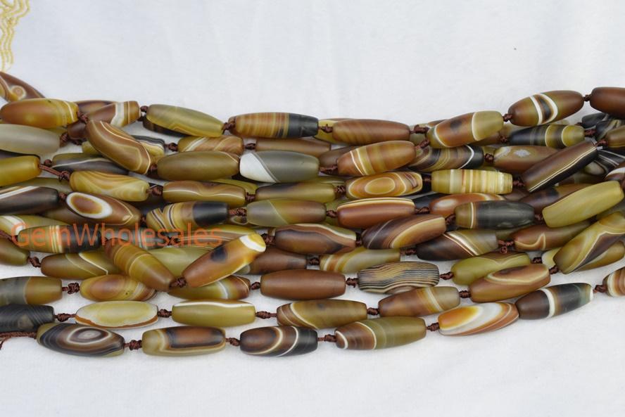 Stripe Agate - Rice- beads supplier
