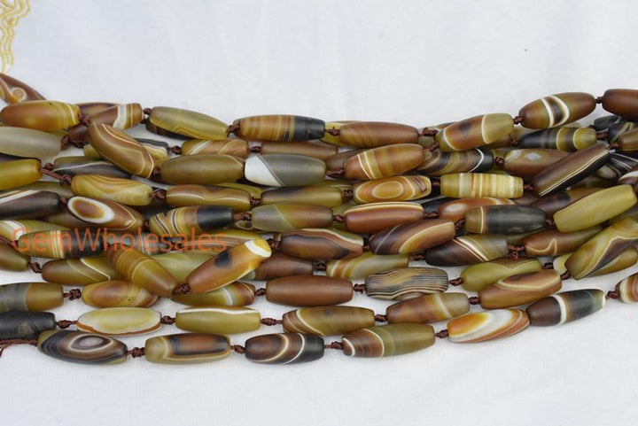 Stripe Agate - Rice- beads supplier