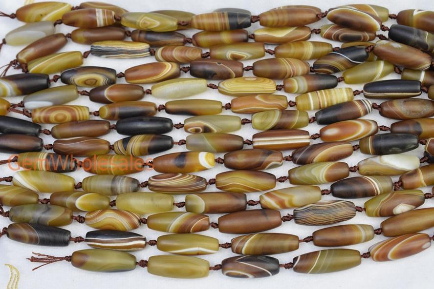 Stripe Agate - Rice- beads supplier