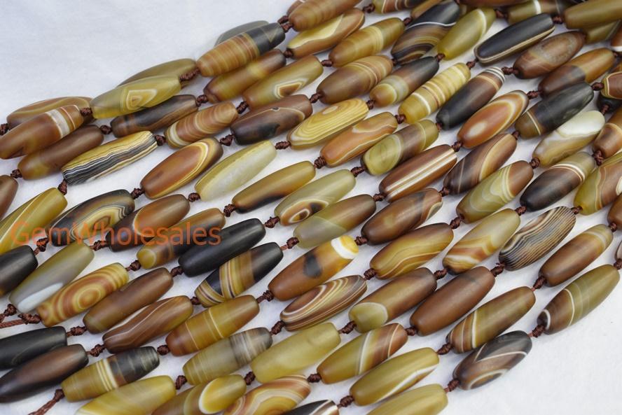 Stripe Agate - Rice- beads supplier