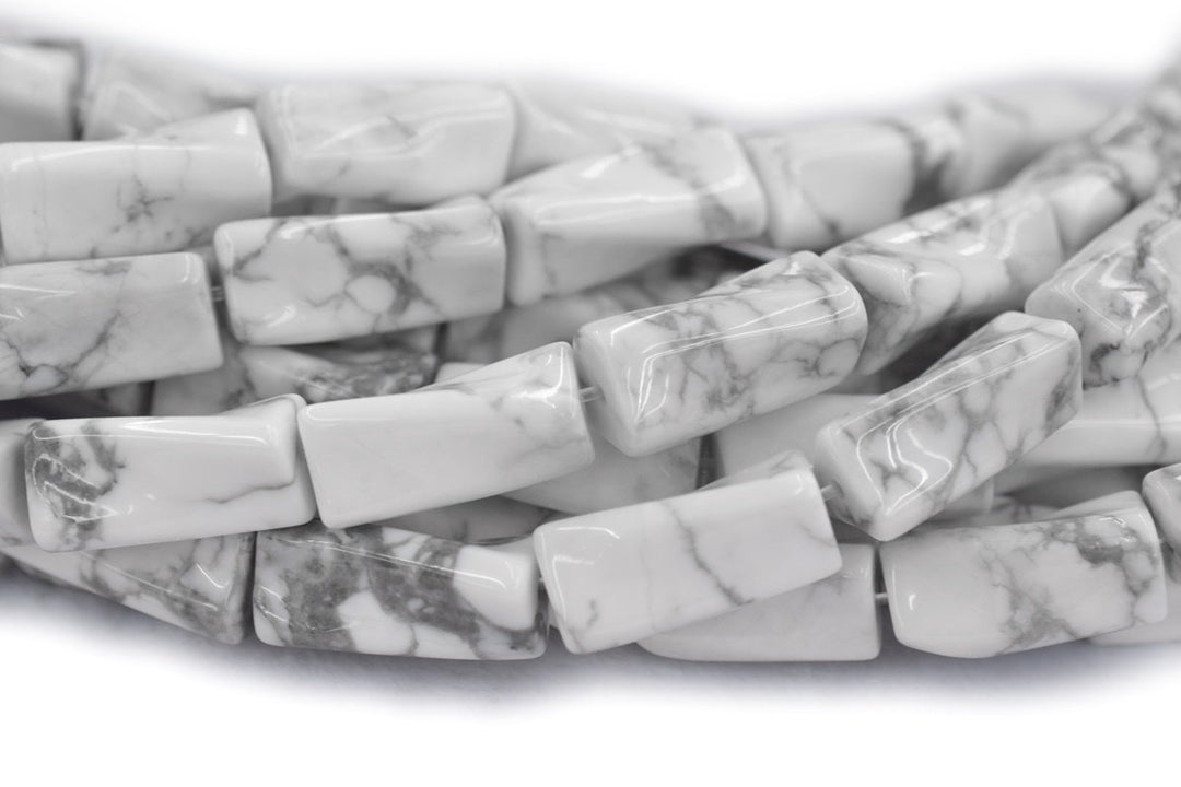 15.5" 9x20mm white howlite Twisted Column , white howlite Twisted tube,white marble column