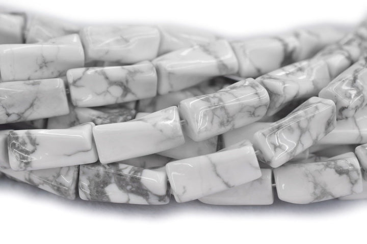 15.5" 9x20mm white howlite Twisted Column , white howlite Twisted tube,white marble column