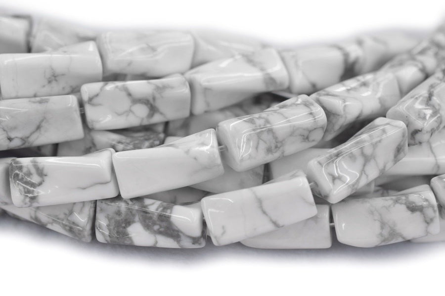 15.5" 9x20mm white howlite Twisted Column , white howlite Twisted tube,white marble column