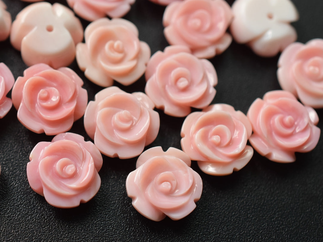10PCS 12mm Natural pink queen conch shell rose flower
