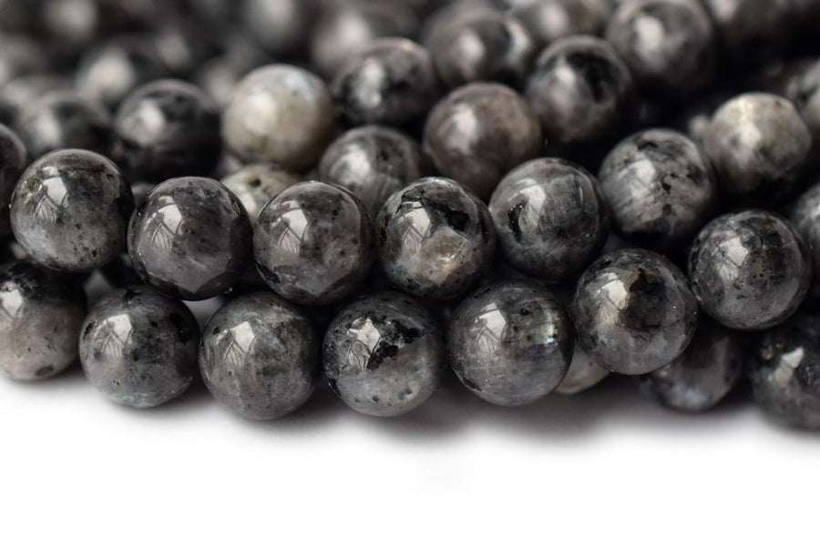 15.5" Black Labradorite 8mm round beads, Larvikite beads, black gemstone, Larvikite