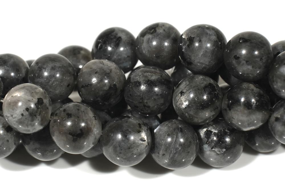 15.5" Black Labradorite 8mm round beads, Larvikite beads, black gemstone, Larvikite