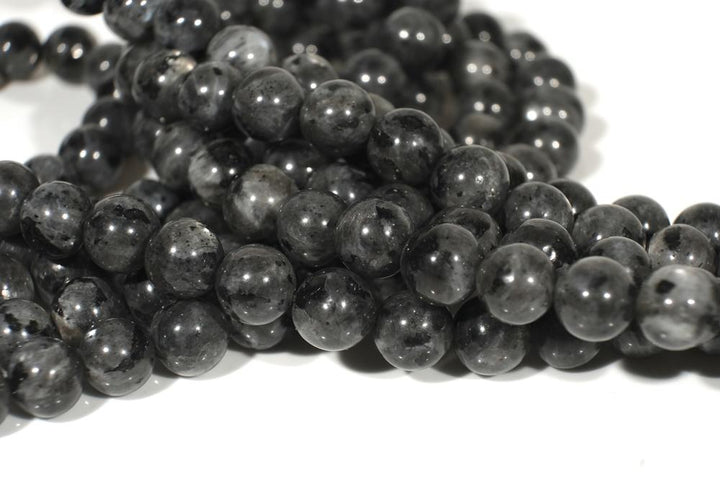 15.5" Black Labradorite 8mm round beads, Larvikite beads, black gemstone, Larvikite