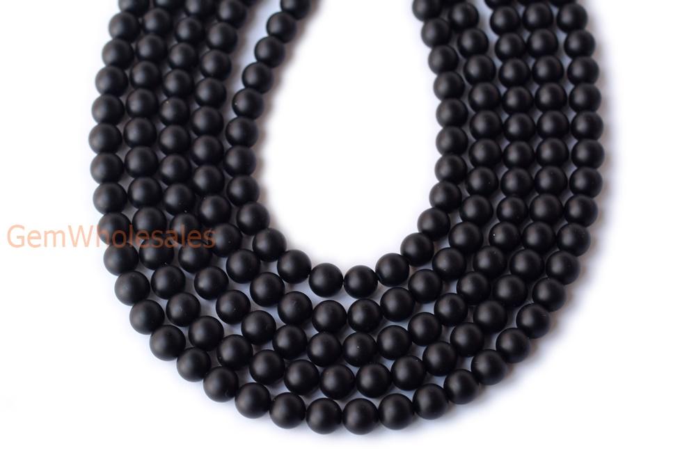 15.5" Matte/frosted black onyx 8mm/10mm/12mm agate round beads,gemstone
