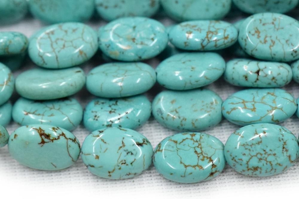 15.5" Blue howlite oval shape 10x14mm,dyed blue color gemstone