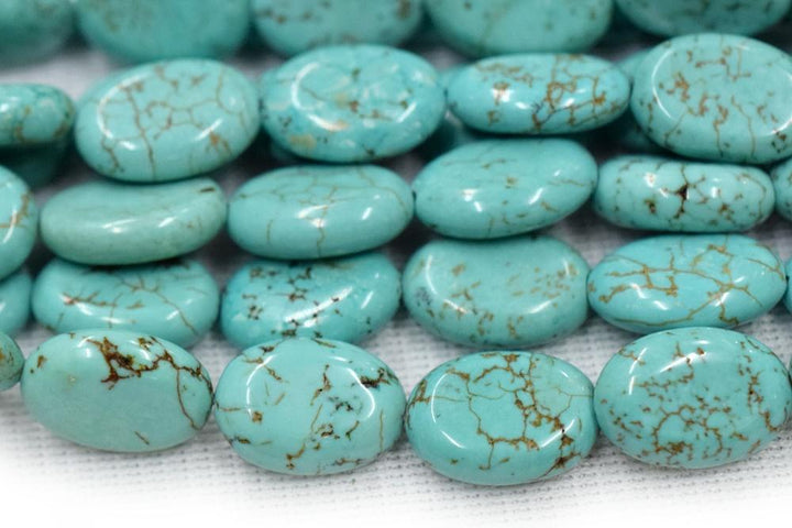 15.5" Blue howlite oval shape 10x14mm,dyed blue color gemstone