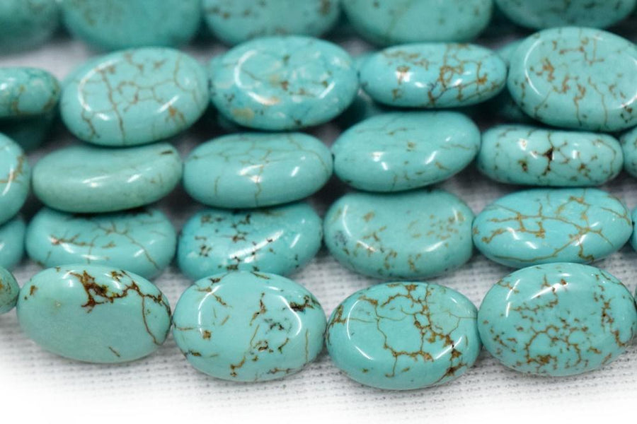 15.5" Blue howlite oval shape 10x14mm,dyed blue color gemstone