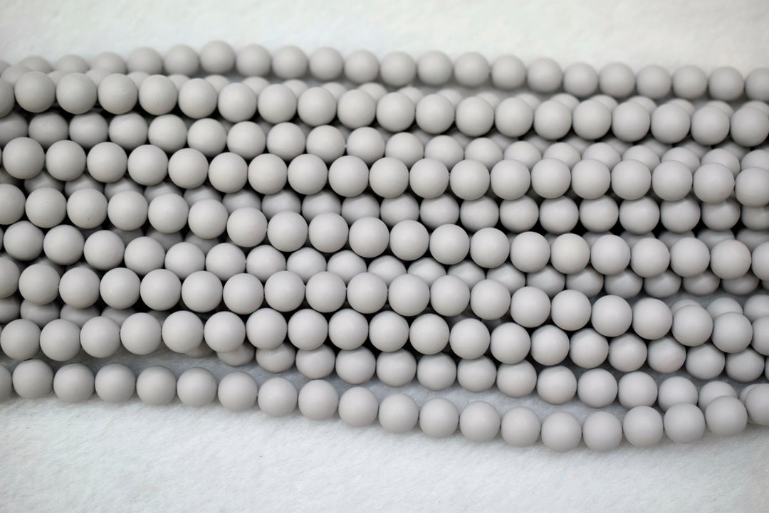 15.5" 8mm/10mm Matte Shell pearl round beads grey color,HJC10