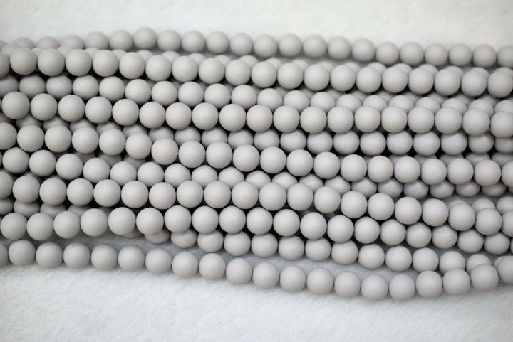15.5" 8mm/10mm Matte Shell pearl round beads grey color,HJC10