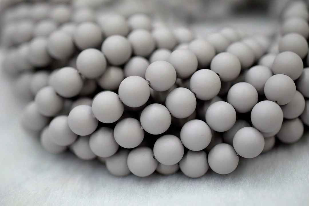 15.5" 8mm/10mm Matte Shell pearl round beads grey color,HJC10