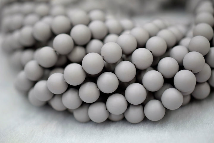 15.5" 8mm/10mm Matte Shell pearl round beads grey color,HJC10