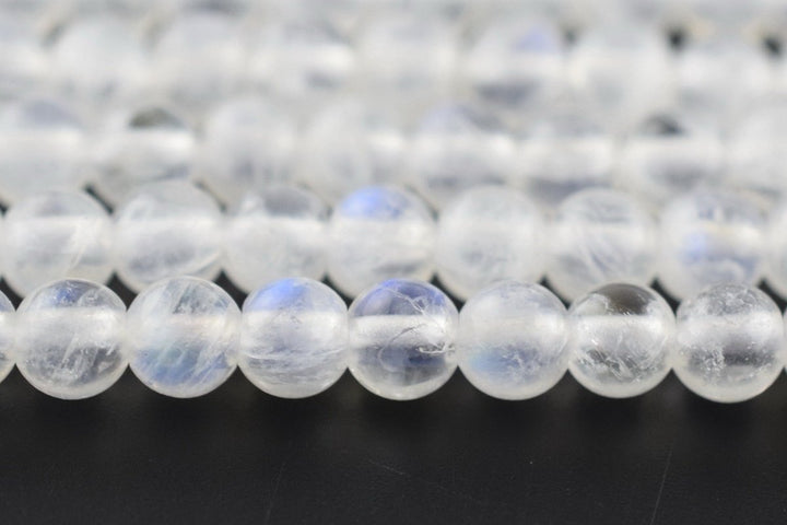 15.5" 3mm Natural White Rainbow Moonstone round beads, moonstone with blue shinning