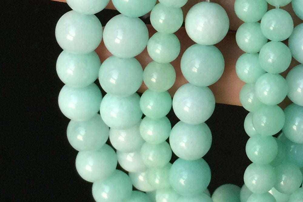 15" 6mm/8mm/10mm/12mm blue Malaysian jade Round beads gemstone