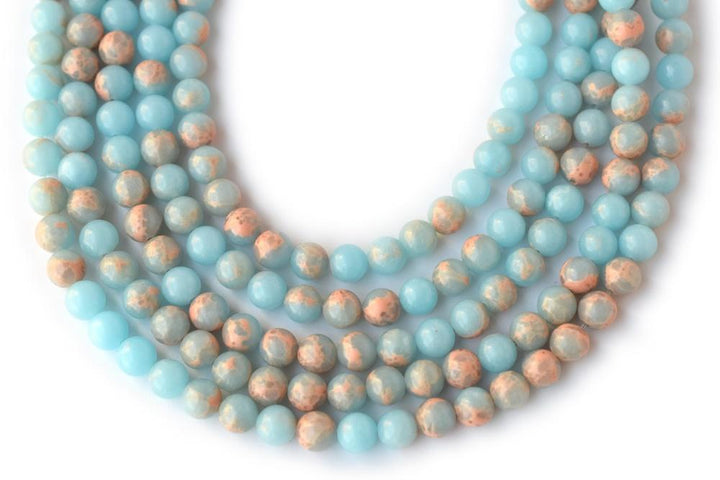 15.5" Light Blue emperor jasper round beads 6mm/8mm/10mm, blue sea sediment,Aqua Terra Jasper XYB02