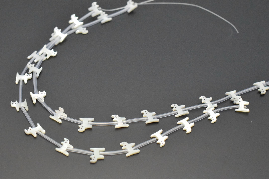 10PCS Natural white MOP cat 9x10mm,mother of pearl cat