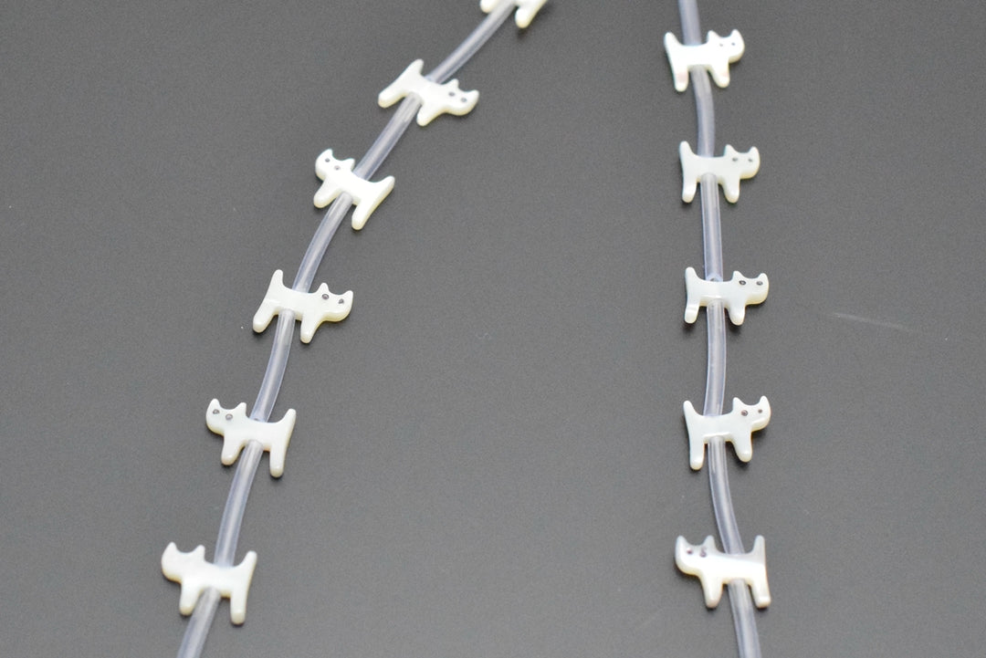 10PCS Natural white MOP cat 9x10mm,mother of pearl cat