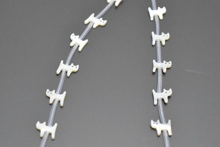 10PCS Natural white MOP cat 9x10mm,mother of pearl cat