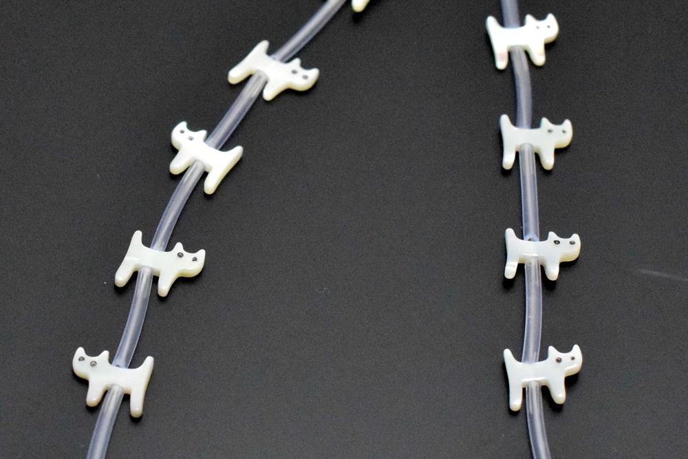 10PCS Natural white MOP cat 9x10mm,mother of pearl cat