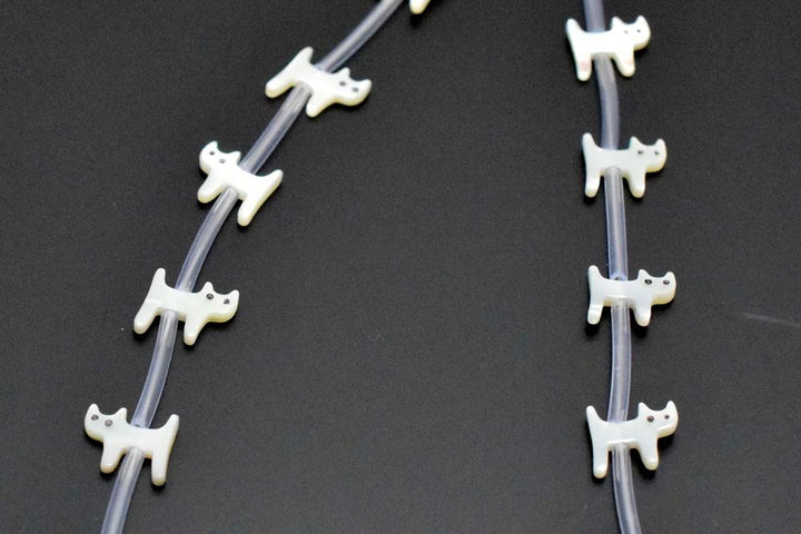 10PCS Natural white MOP cat 9x10mm,mother of pearl cat