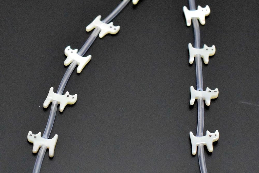 10PCS Natural white MOP cat 9x10mm,mother of pearl cat