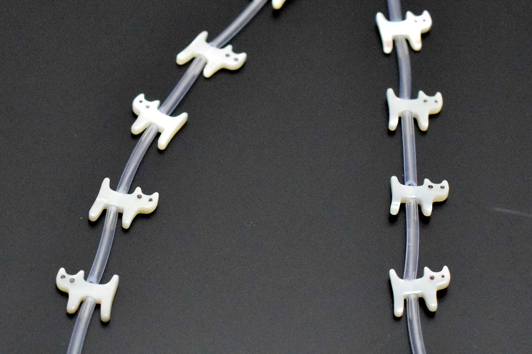 10PCS Natural white MOP cat 9x10mm,mother of pearl cat