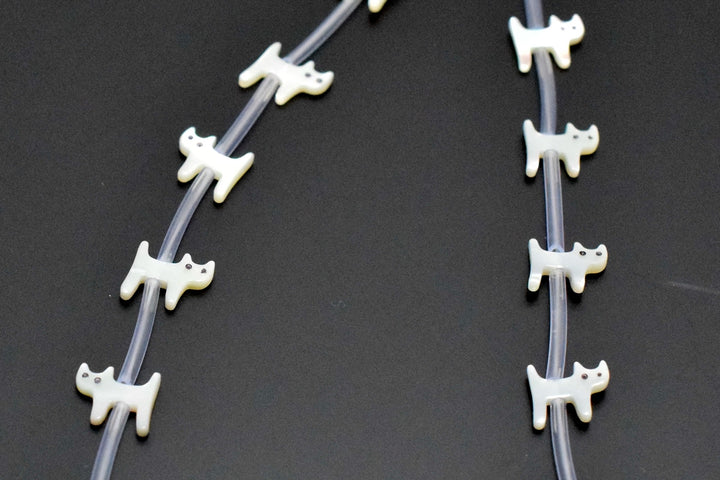 10PCS Natural white MOP cat 9x10mm,mother of pearl cat