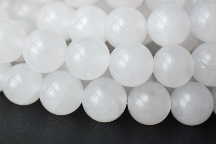 15.5" 6mm/8mm/10mm/12mm natural white white jade Round beads gemstone
