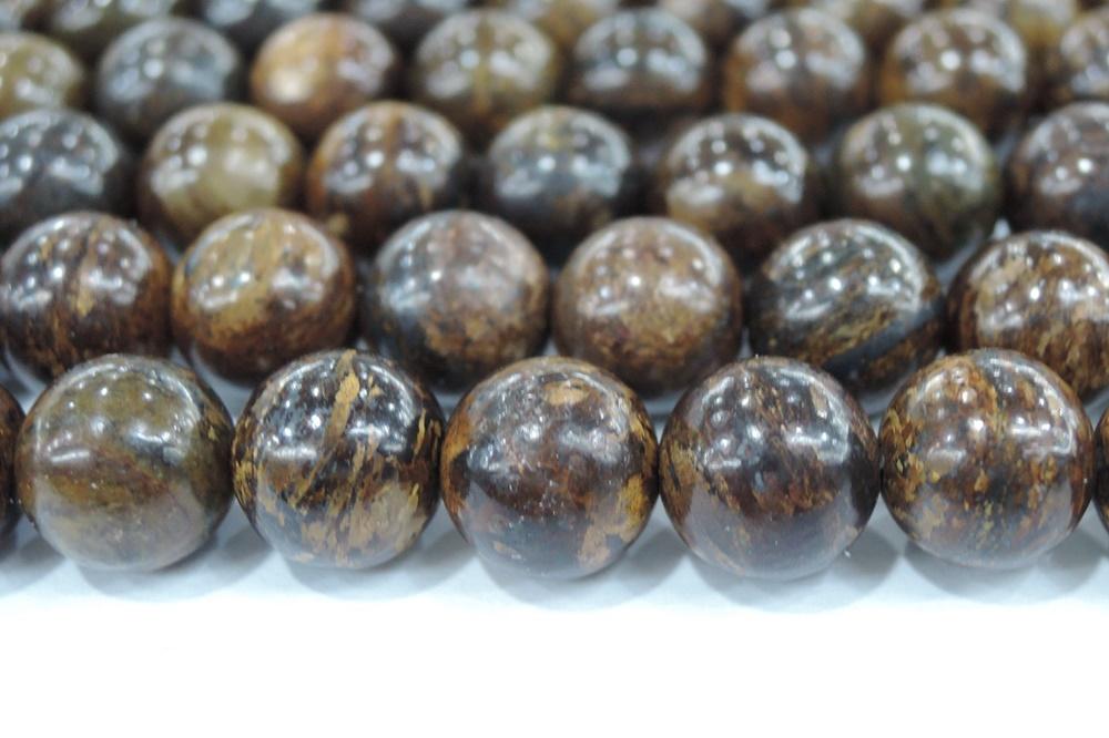 15.5" Bronzite stone 6mm/8mm/10mm/12mm round beads, brown color stone