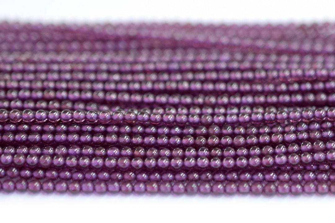 15.5" Purple Red garnet 2mm round beads , purple color 2mm gemstone
