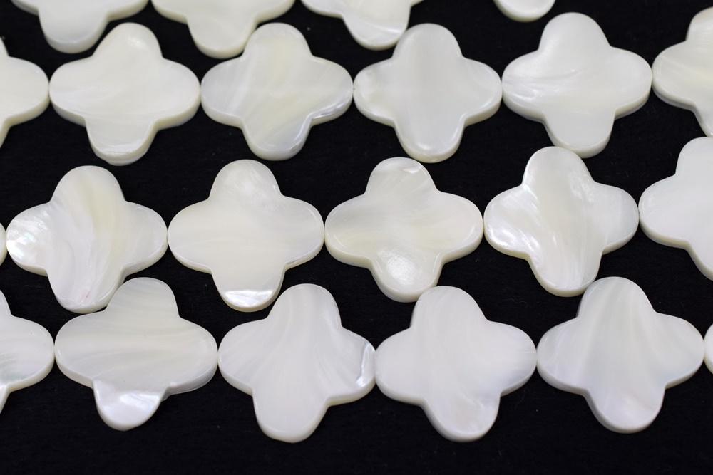 15.5" 8mm/10mm/12mm white MOP Quatrefoil Beads,mother of pearl