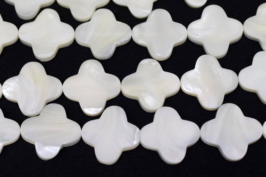 15.5" 8mm/10mm/12mm white MOP Quatrefoil Beads,mother of pearl