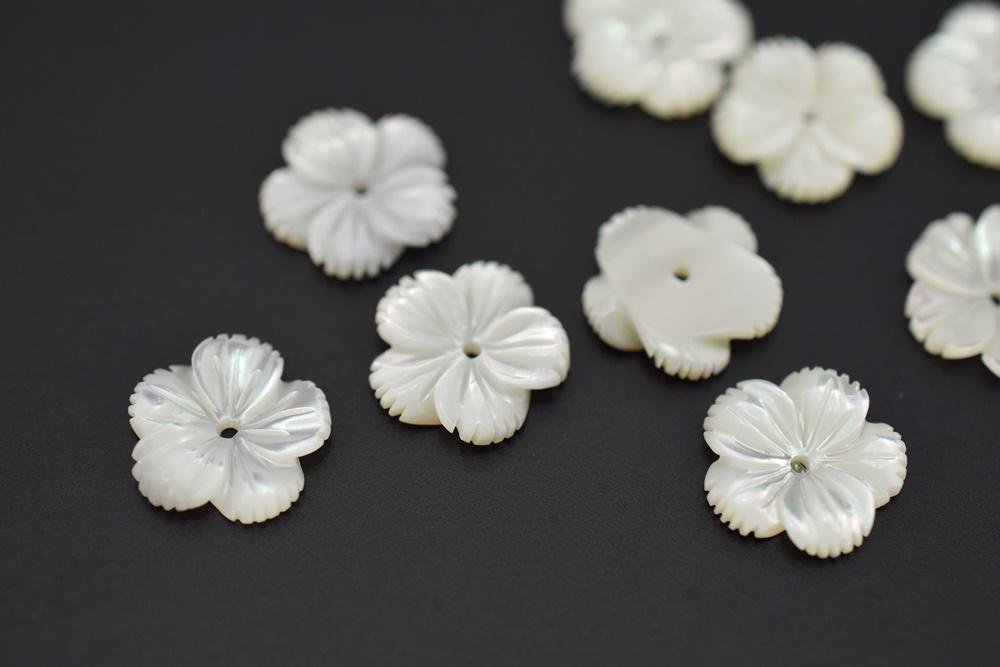10PCS 10mm Natural white MOP flower 5 petal,mother of pearl