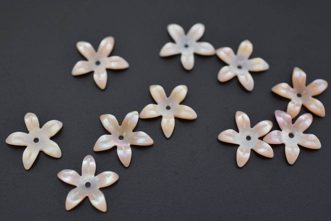 10PCS 10mm/12mm Natural purple MOP lily flower, mother of pearl
