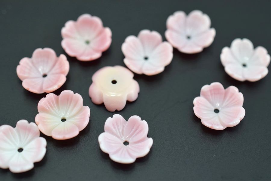 10PCS 10mm pink MOP flower,pink queen conch shell flower