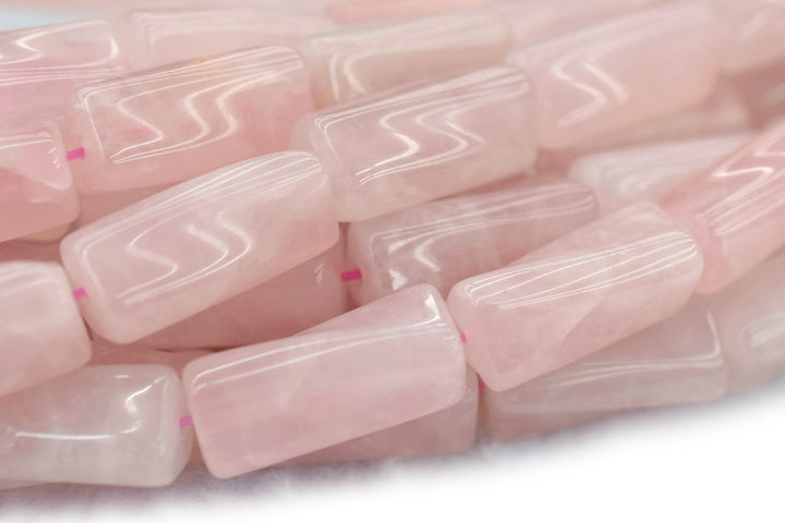 15.5" natural 9x20mm Rose quartz Twisted Column ,Twisted tube