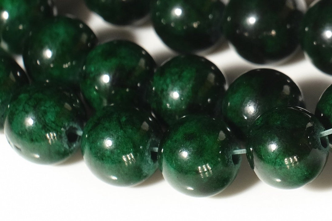 15.5" 6mm/8mm/10mm/12mm green dyed jade Round beads gemstone