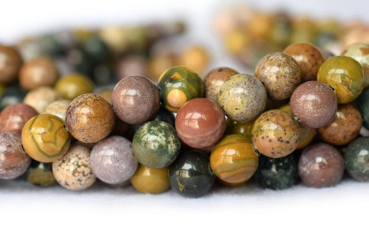 15.5" 6mm/8mm/10mm Natural Ocean jasper round beads, Natural yellow Green gemstone
