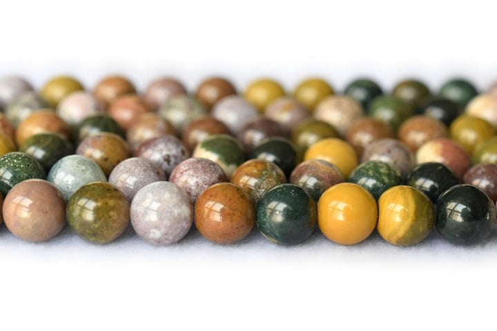 15.5" 6mm/8mm/10mm Natural Ocean jasper round beads, Natural yellow Green gemstone