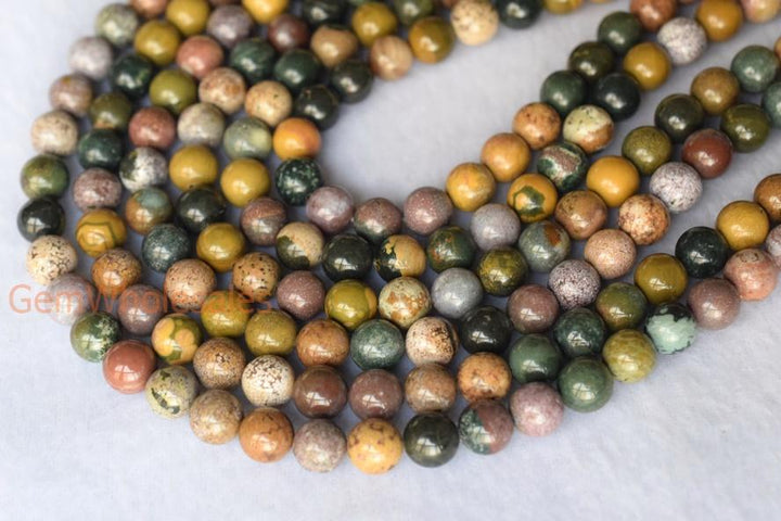 15.5" 6mm/8mm/10mm Natural Ocean jasper round beads, Natural yellow Green gemstone