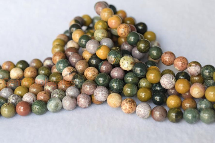 15.5" 6mm/8mm/10mm Natural Ocean jasper round beads, Natural yellow Green gemstone