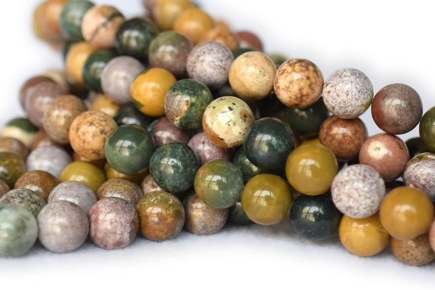 15.5" 6mm/8mm/10mm Natural Ocean jasper round beads, Natural yellow Green gemstone