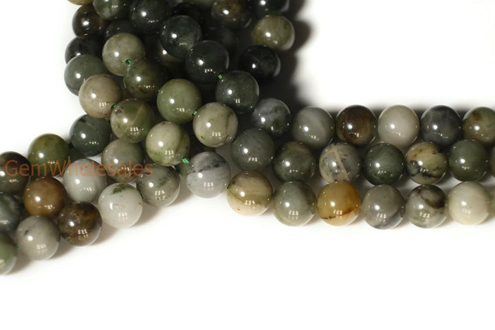 15.5" 6mm/8mm/10mm/12mm green African jade Round beads gemstone
