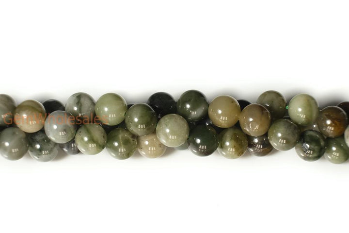 15.5" 6mm/8mm/10mm/12mm green African jade Round beads gemstone